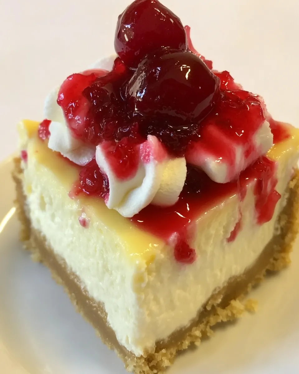 Cranberry Eggnog Cheesecake