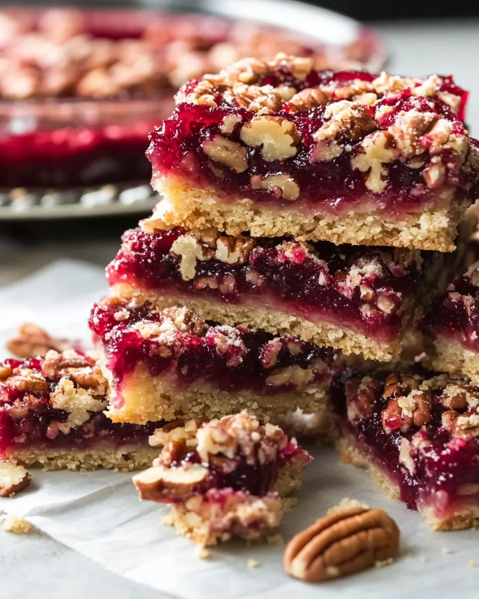 Cranberry Jam Pecan Bars