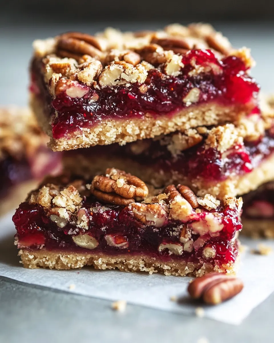 Cranberry Jam Pecan Bars