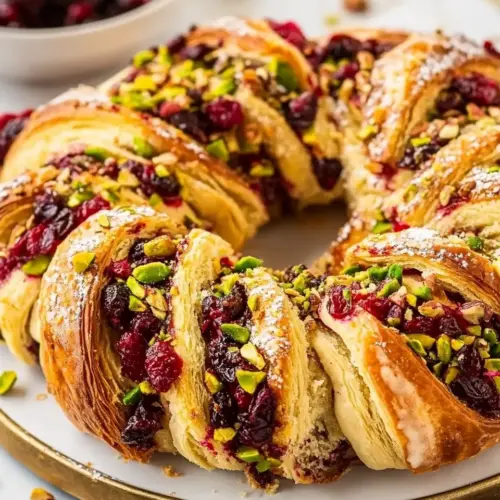 Cranberry Pistachio Babka Bread Wreath