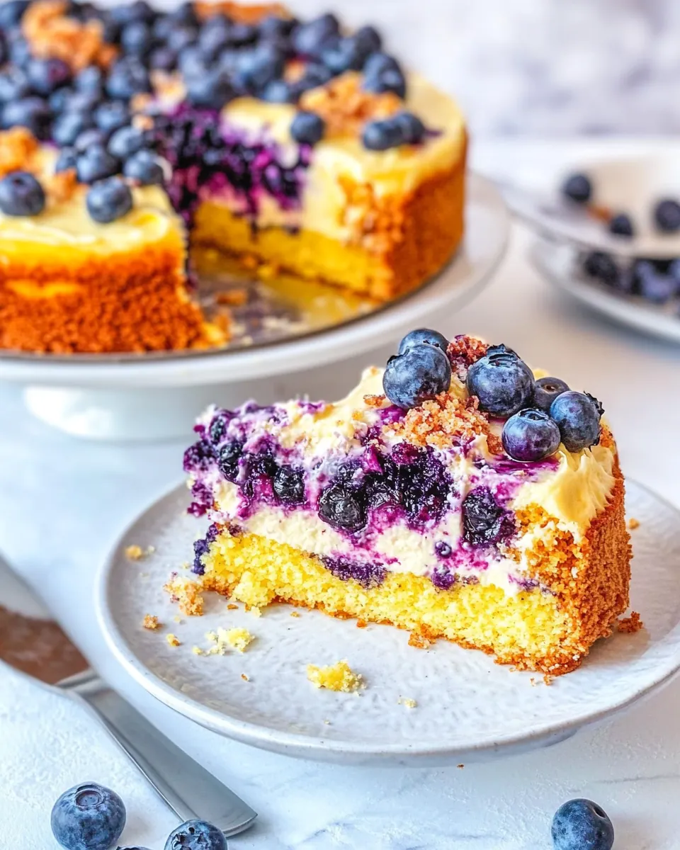 Cream Cheese Filled Blueberry Cake
