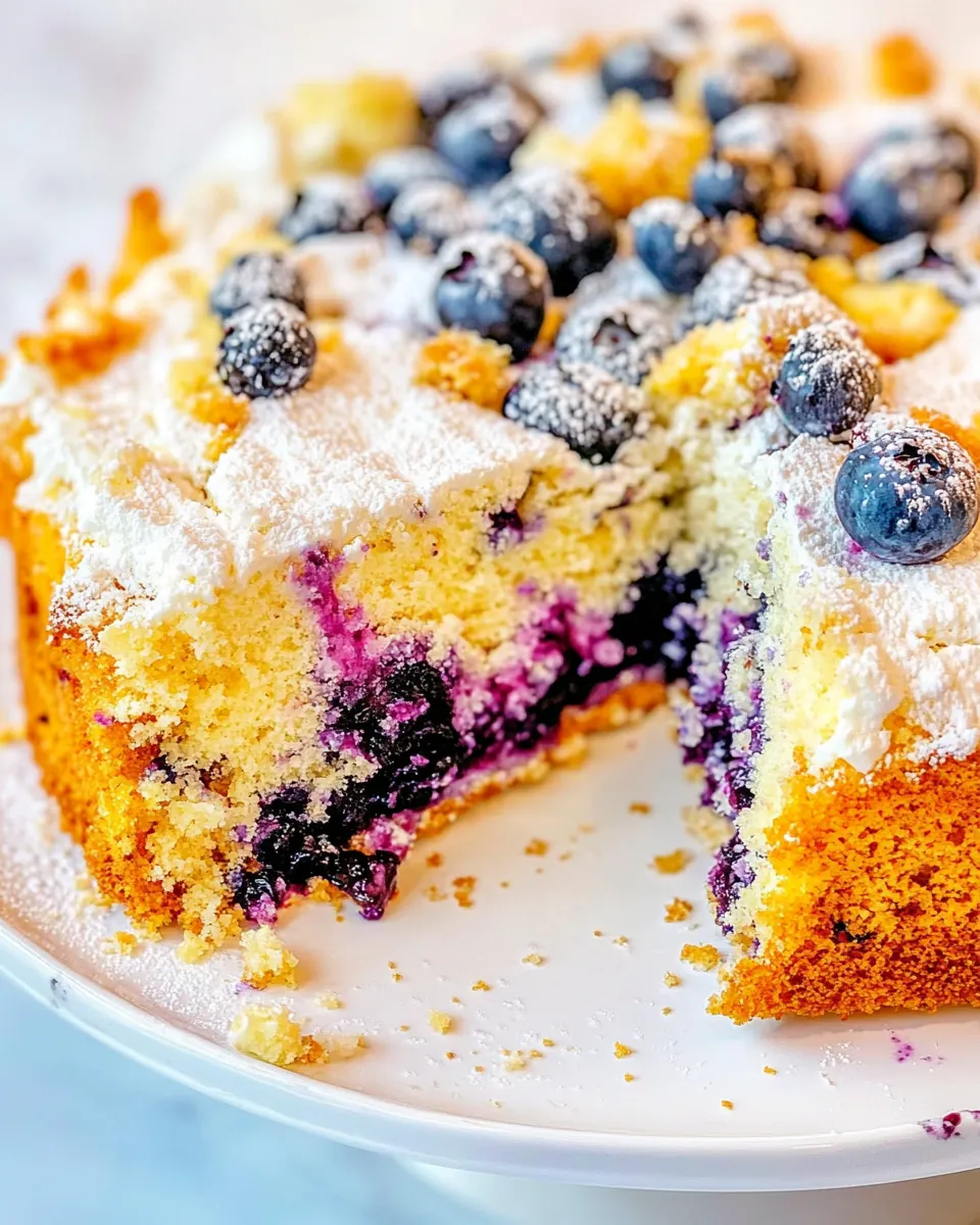 Cream Cheese Filled Blueberry Cake