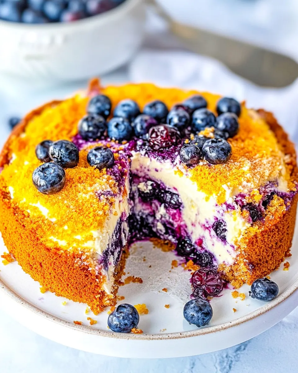 Cream Cheese Filled Blueberry Cake