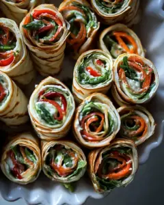 Cream Cheese Roll Ups with Crepes and Vegetables