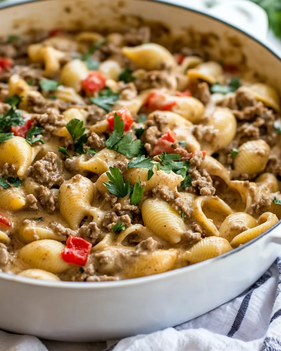 Creamy Beef and Shells