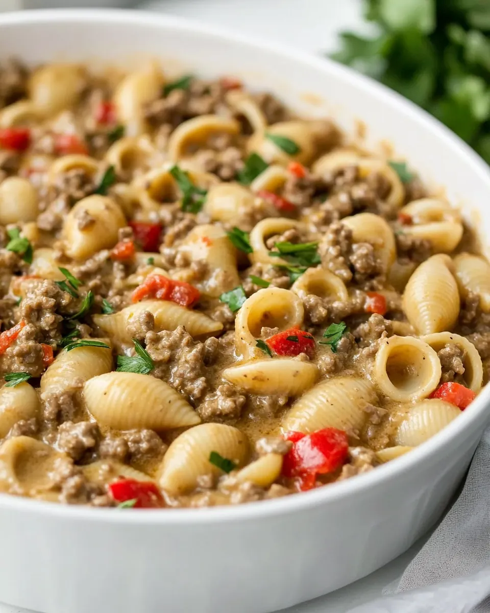 Creamy Beef and Shells