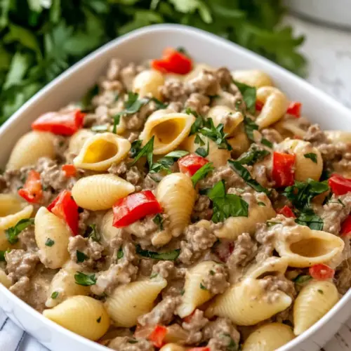 Creamy Beef and Shells