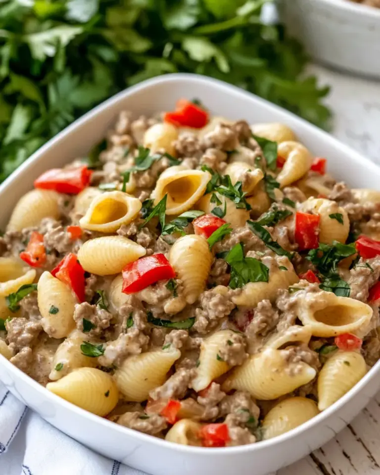 Creamy Beef and Shells