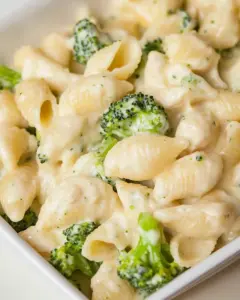 Creamy Broccoli Chicken Shells and Cheese