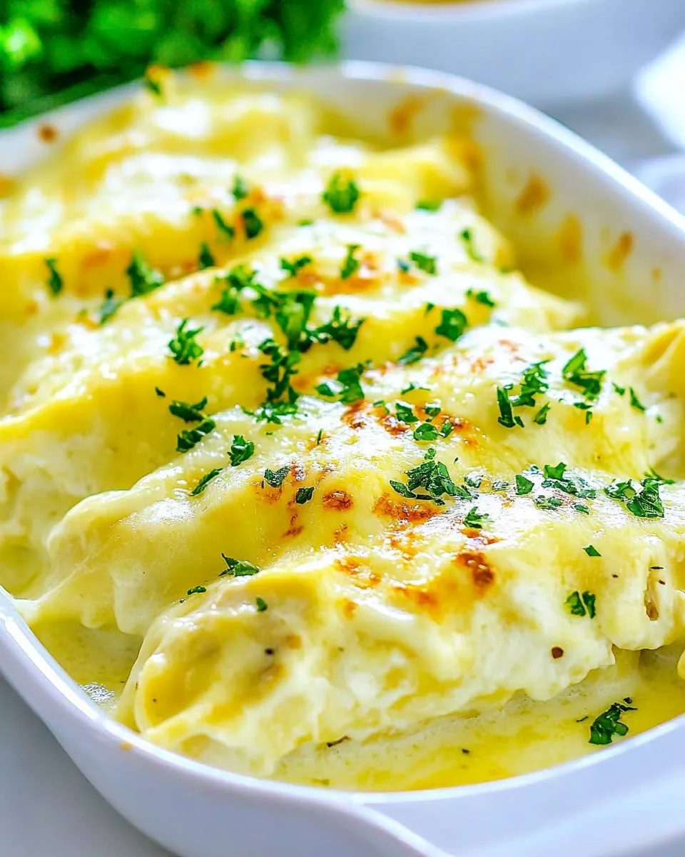 Creamy Chicken Alfredo Manicotti