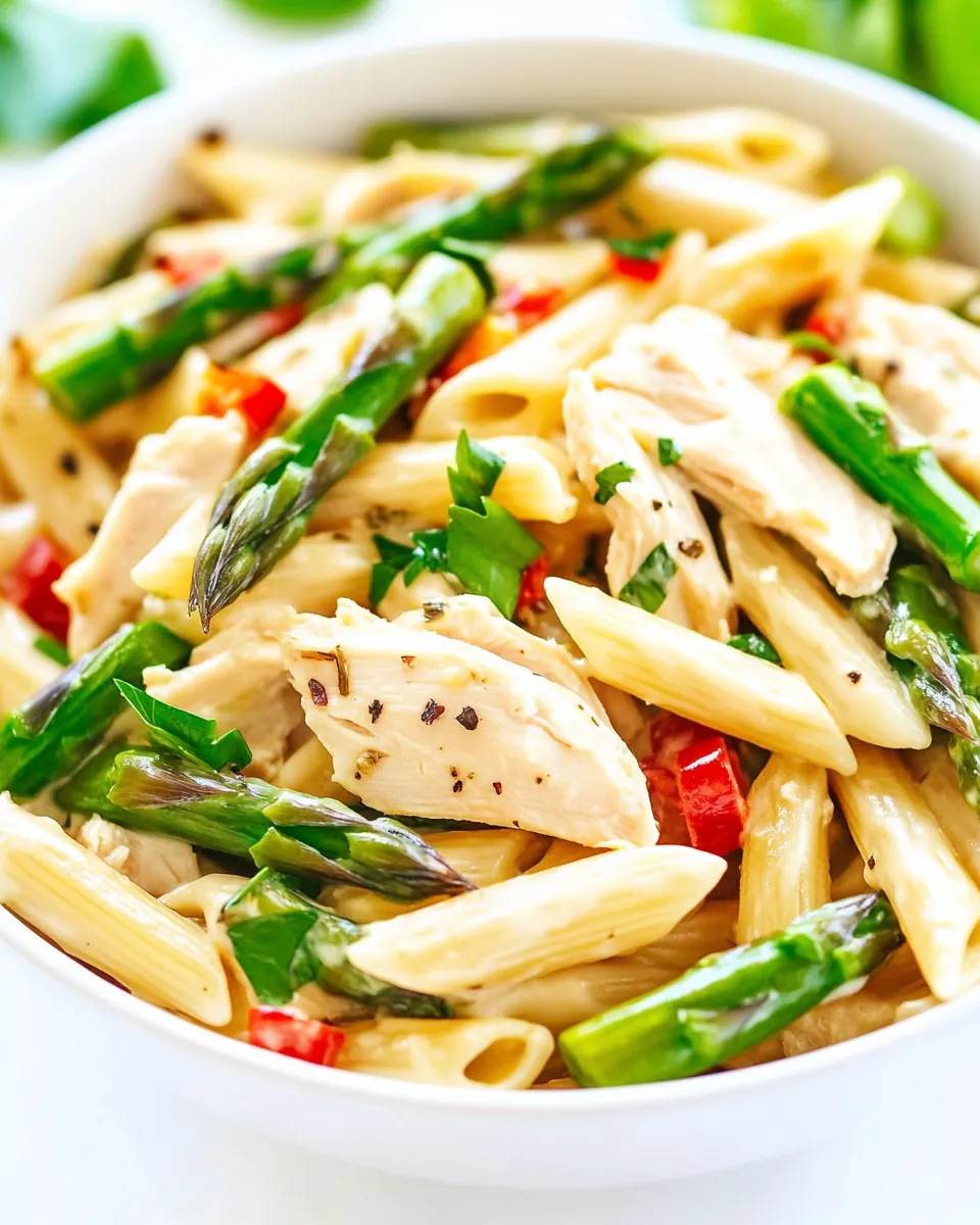 Creamy Chicken Asparagus Penne Pasta