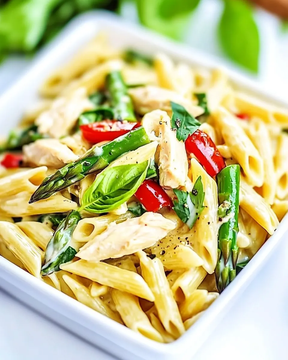 Creamy Chicken Asparagus Penne Pasta