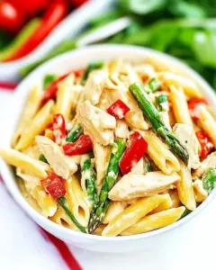 Creamy Chicken Asparagus Penne Pasta