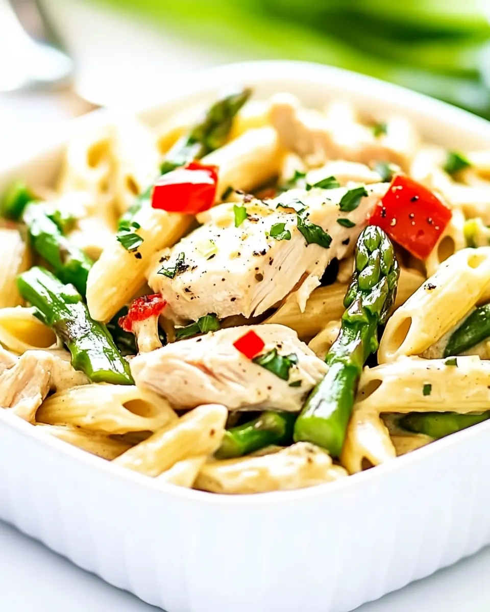 Creamy Chicken Asparagus Penne Pasta