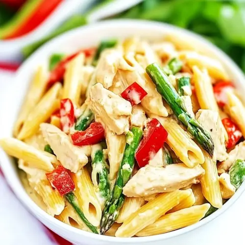 Creamy Chicken Asparagus Penne Pasta
