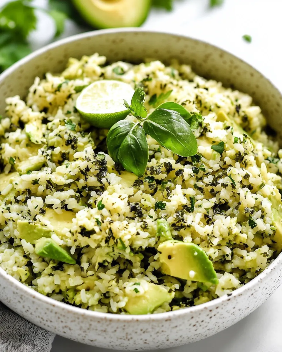 Creamy Cilantro Lime Avocado Rice
