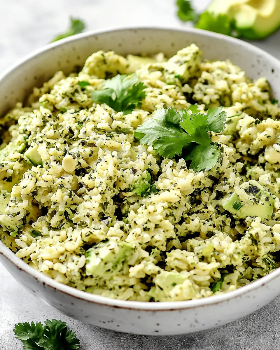 Creamy Cilantro Lime Avocado Rice