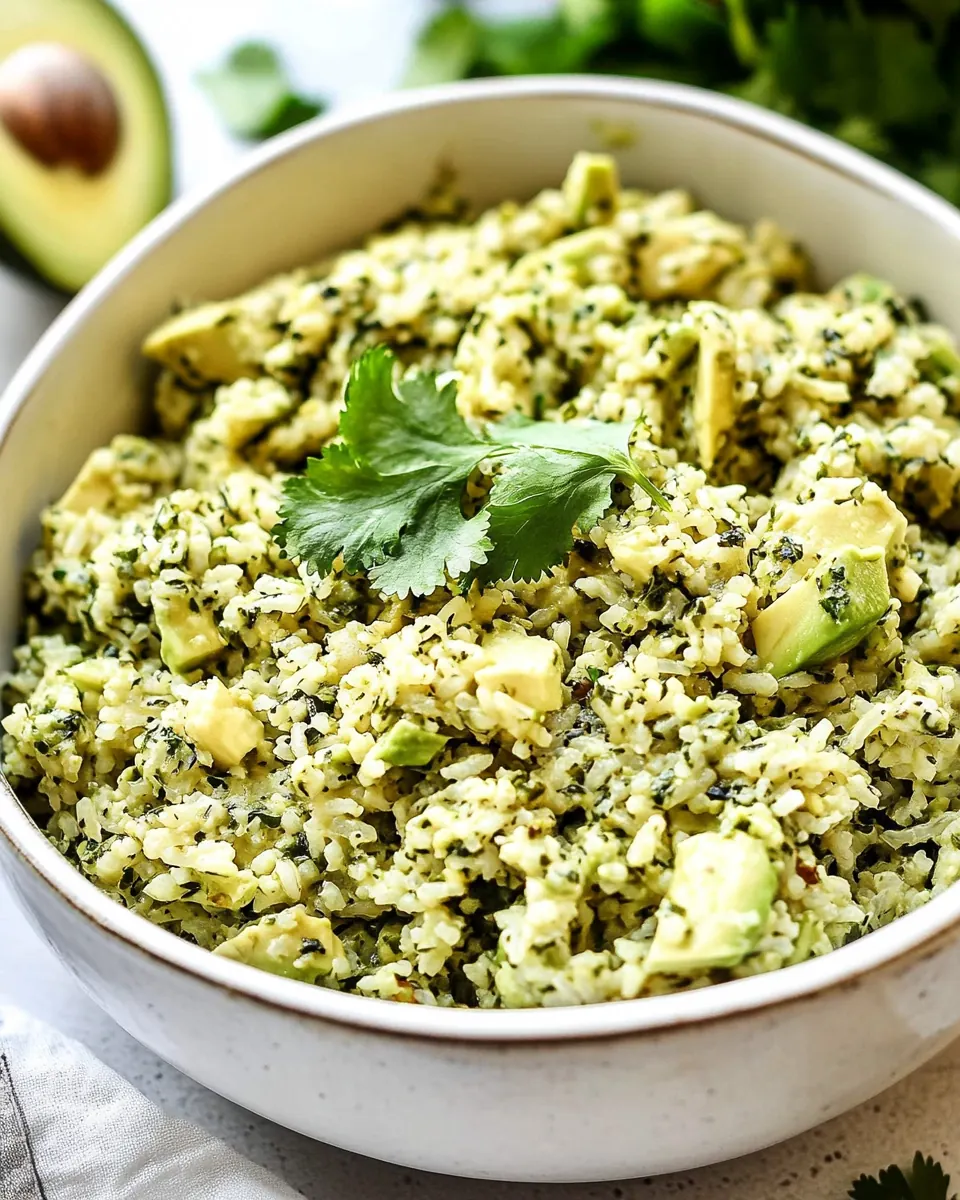 Creamy Cilantro Lime Avocado Rice