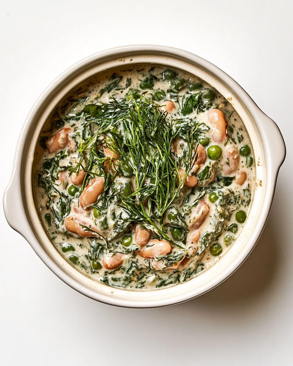 Creamy Dilly Beans Peas