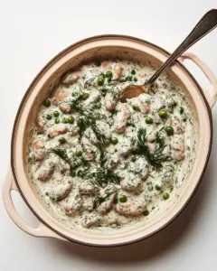 Creamy Dilly Beans Peas