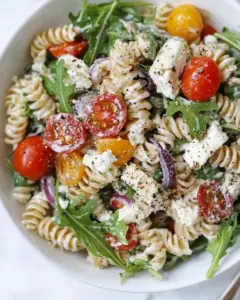 Creamy Goat Cheese and Arugula Pasta Salad
