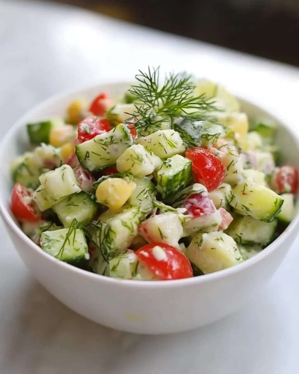 Creamy Israeli Salad with Dill