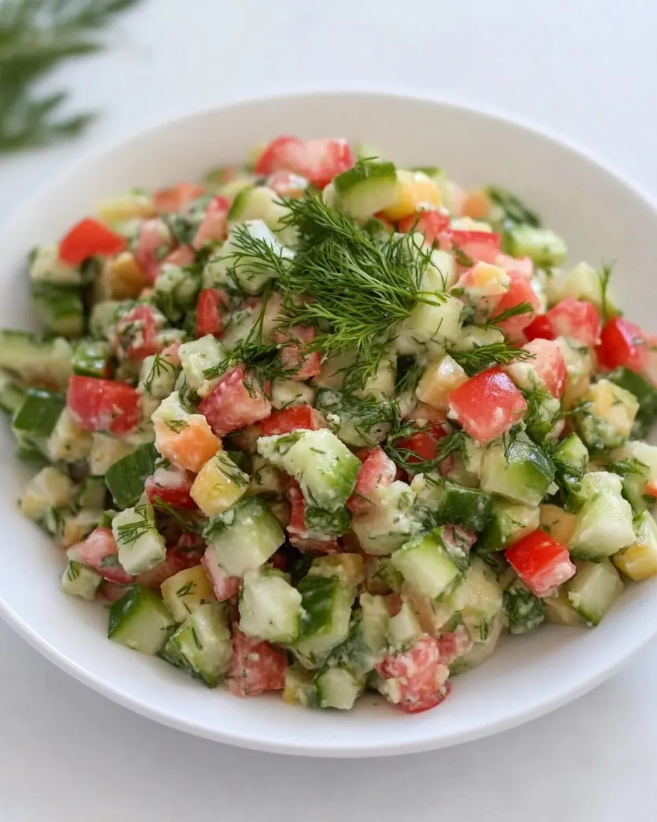 Creamy Israeli Salad with Dill