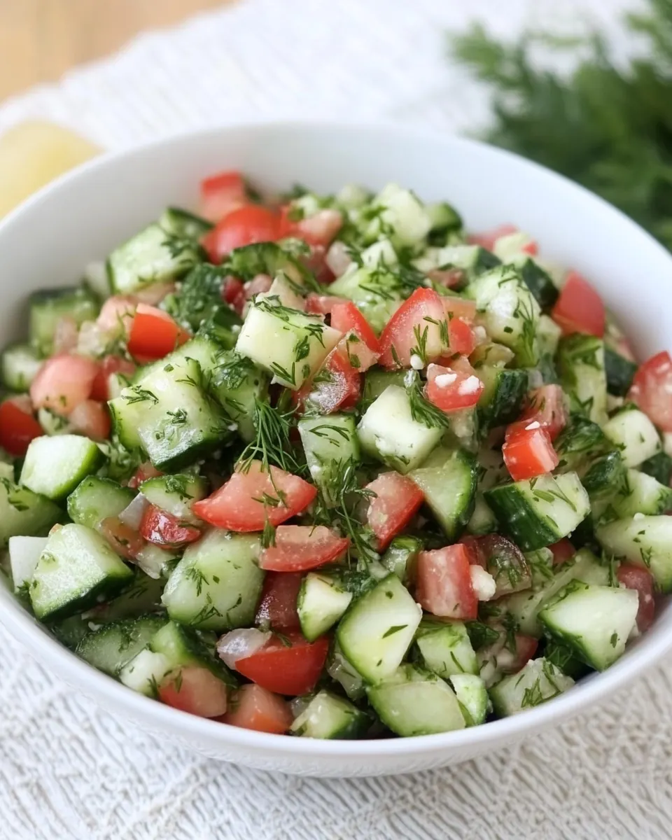 Creamy Israeli Salad with Dill