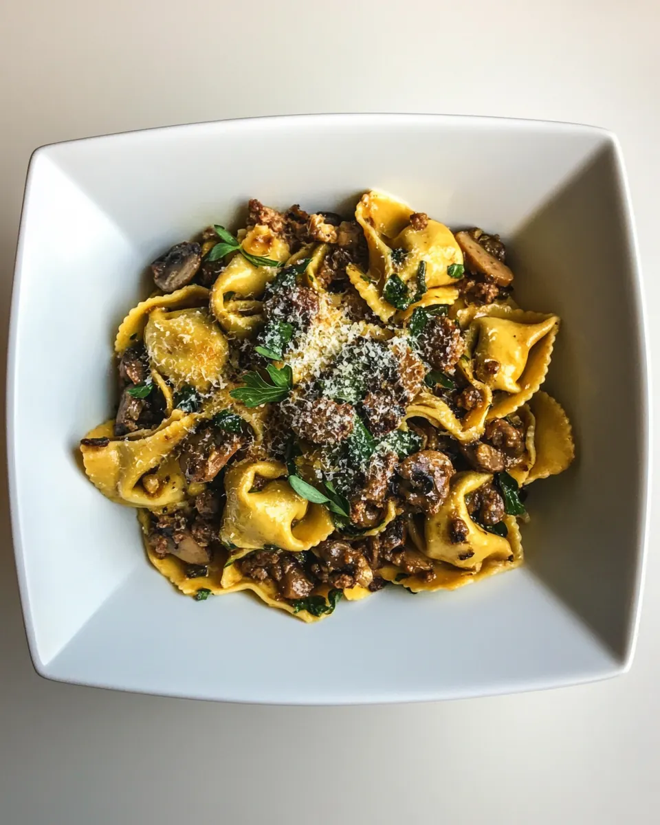 Creamy Sausage Mushroom Fennel Tortellini