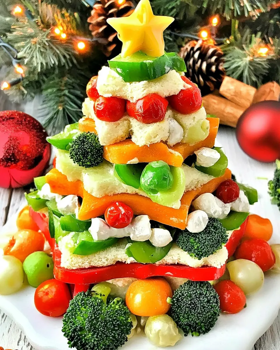 Crescent Veggie Christmas Tree