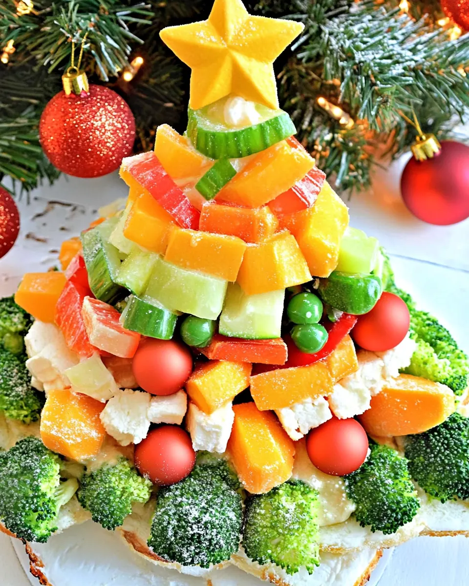 Crescent Veggie Christmas Tree