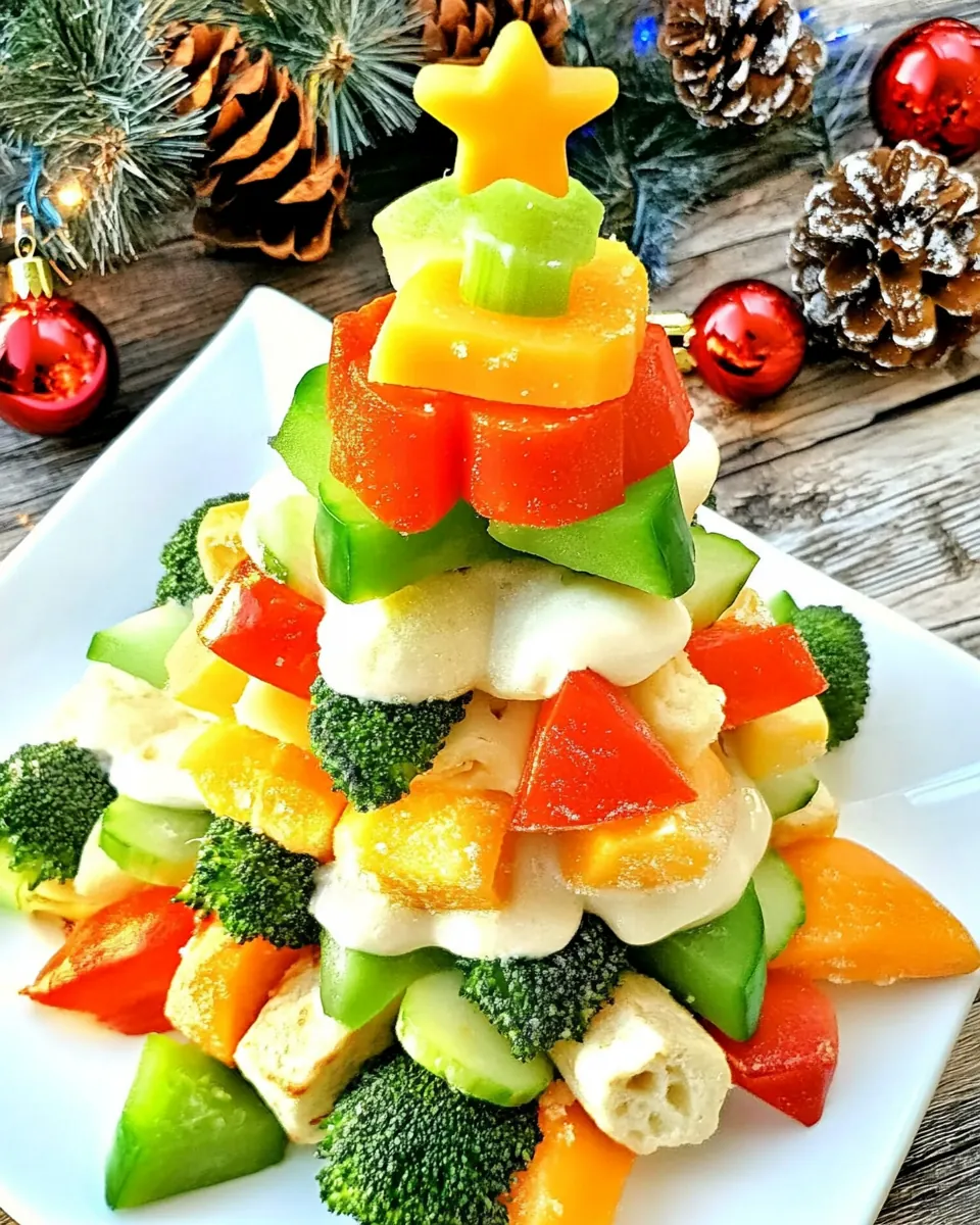 Crescent Veggie Christmas Tree