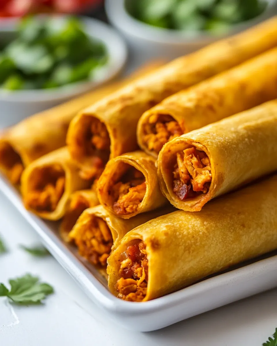 Crispy Baked Chicken Taquitos