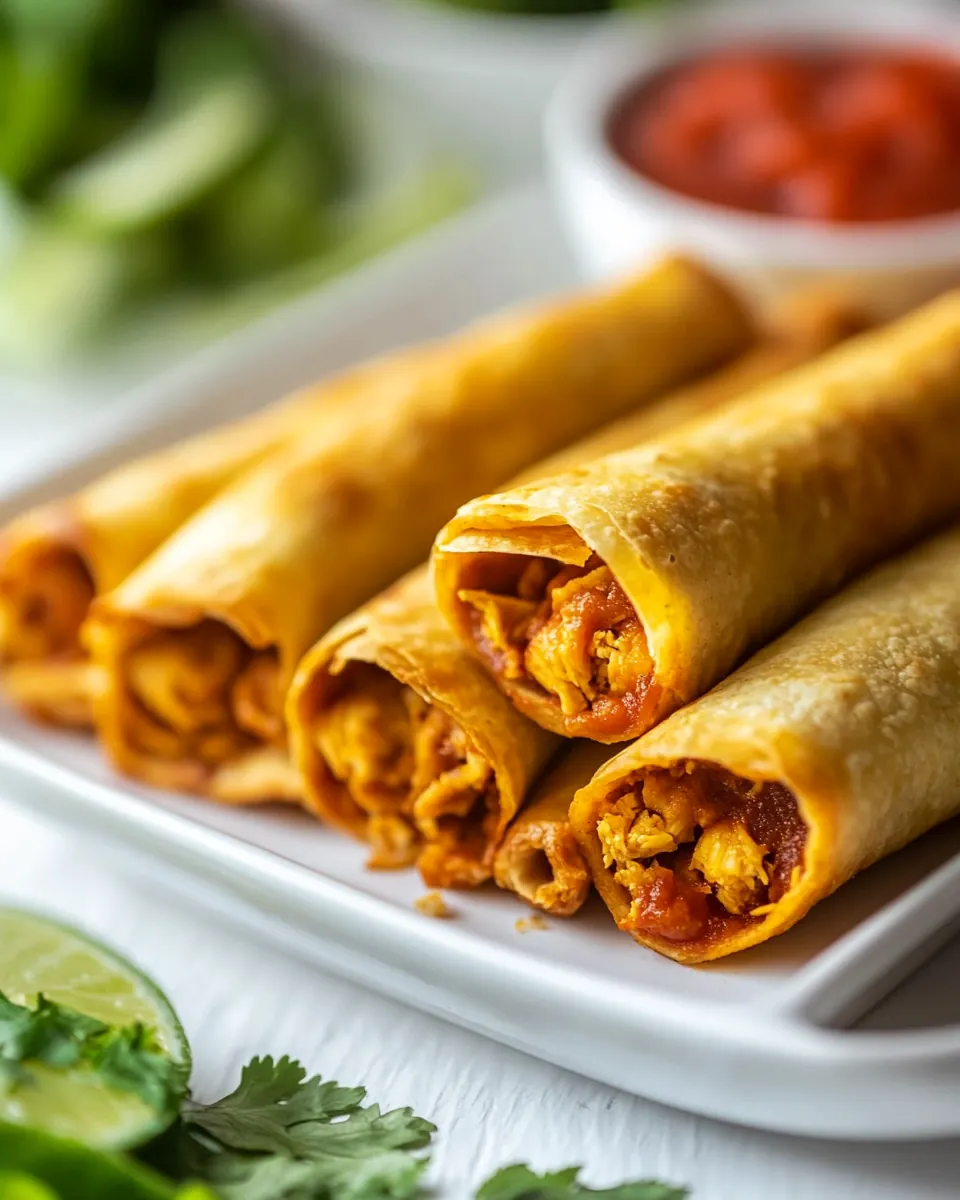 Crispy Baked Chicken Taquitos