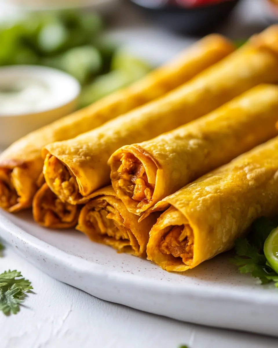 Crispy Baked Chicken Taquitos