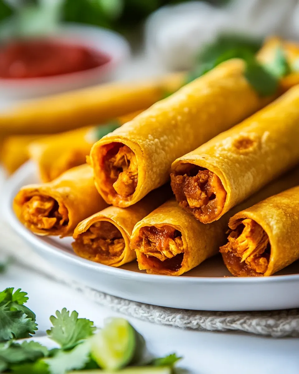 Crispy Baked Chicken Taquitos