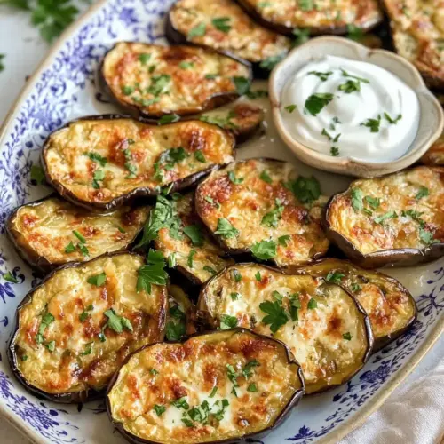 Crispy Baked Eggplant with Yogurt Garlic Sauce
