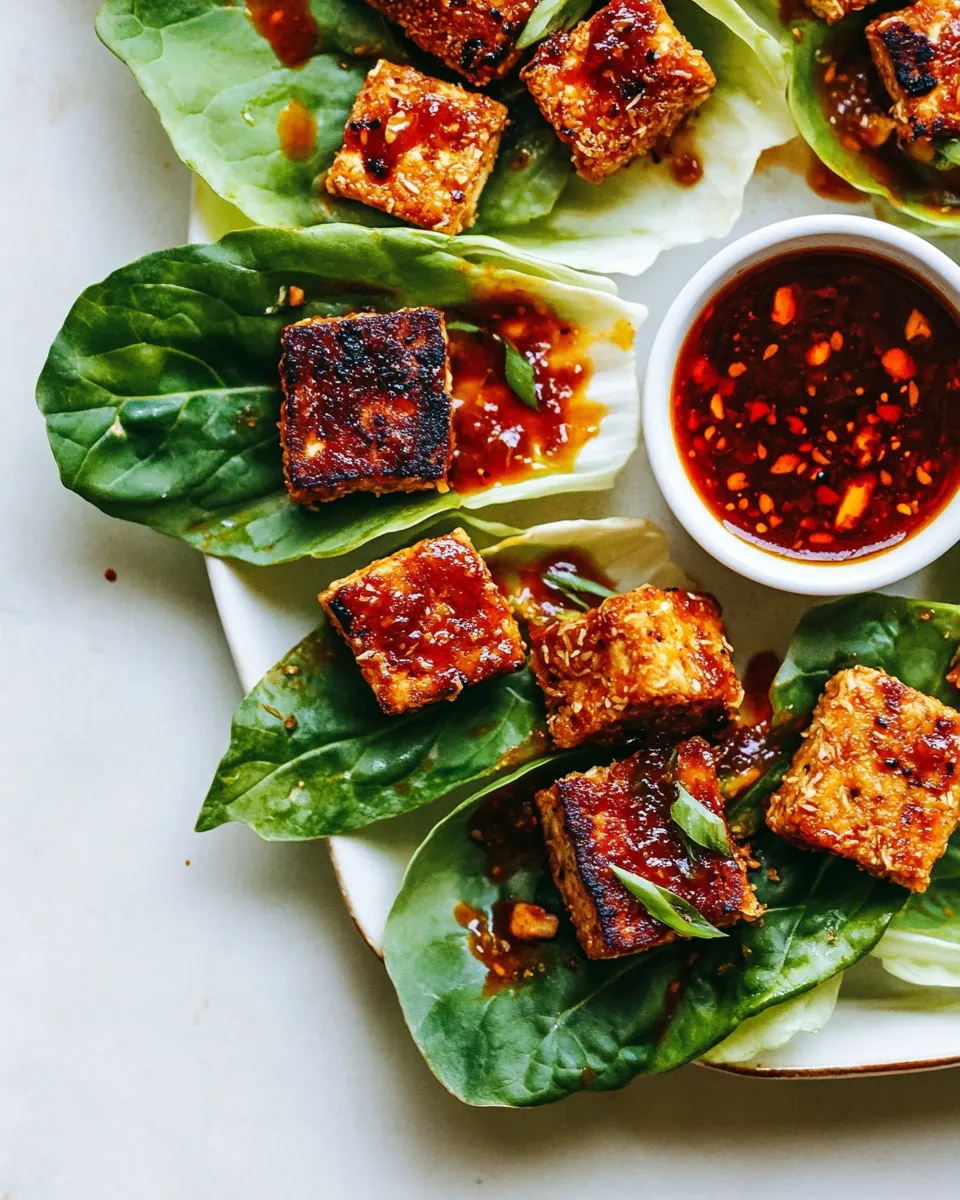 Crispy Coconut Tofu Lettuce Wraps