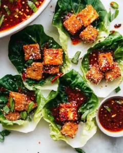 Crispy Coconut Tofu Lettuce Wraps