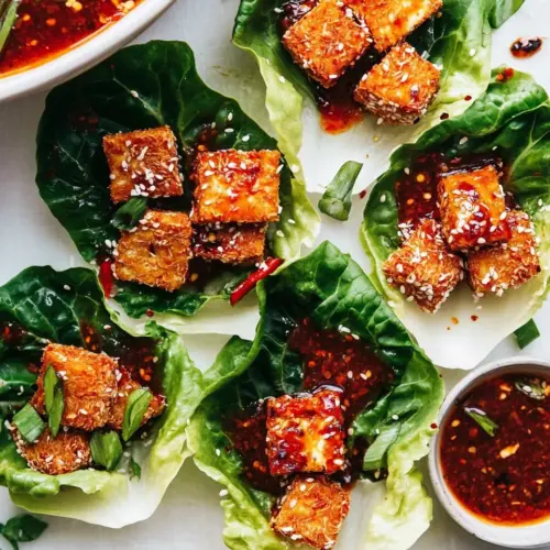 Crispy Coconut Tofu Lettuce Wraps