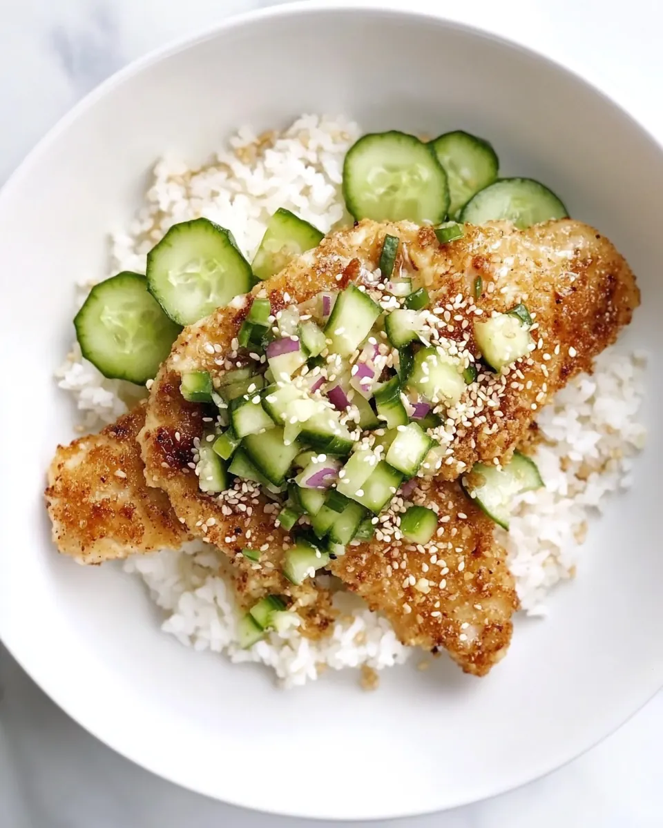 Crispy Togarashi Chicken with Sesame Cucumber Relish