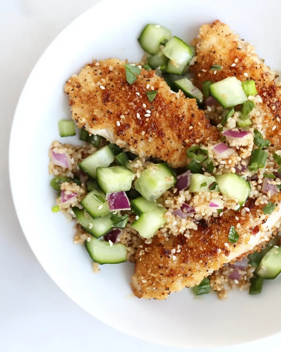 Crispy Togarashi Chicken with Sesame Cucumber Relish