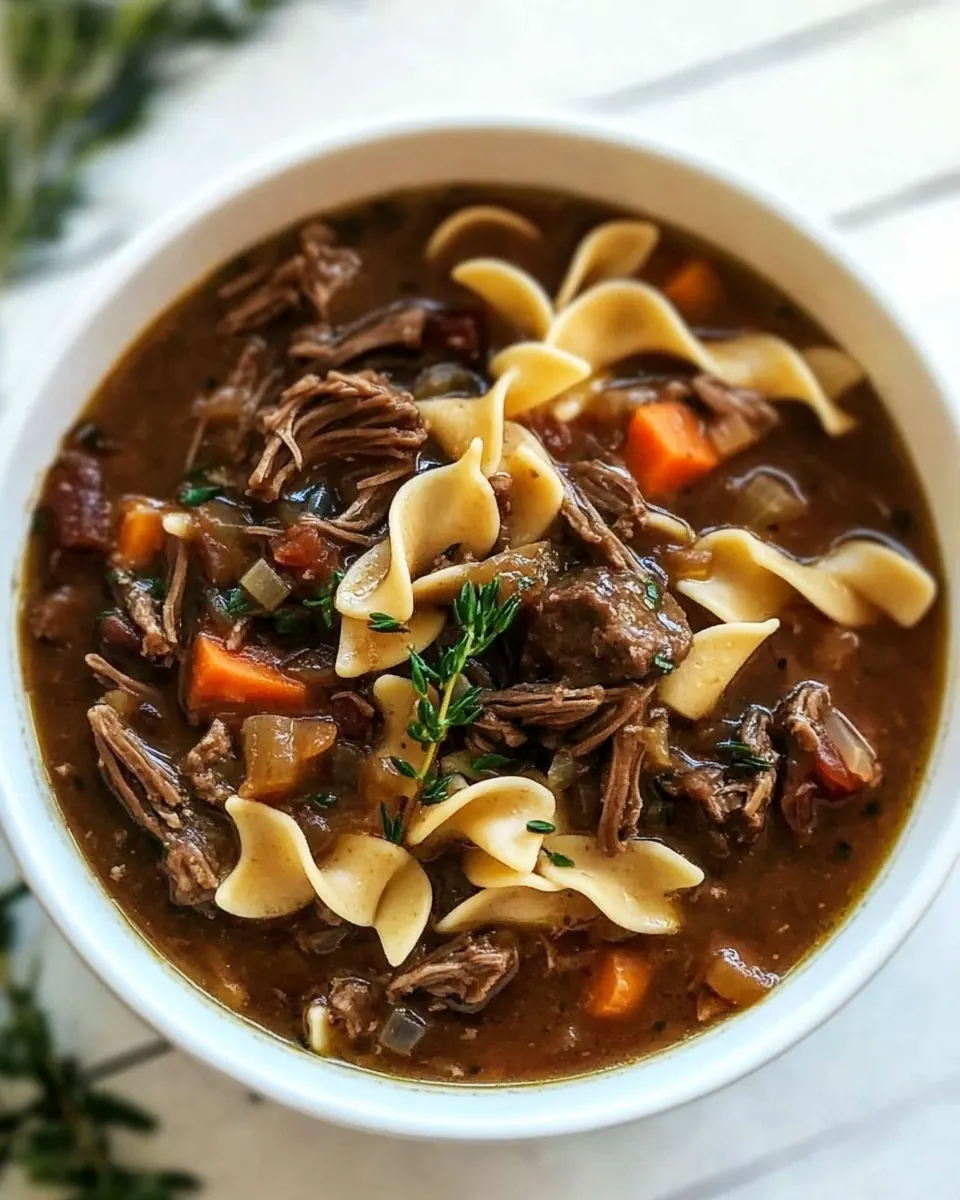 Crock Pot Beef and Noodle Soup