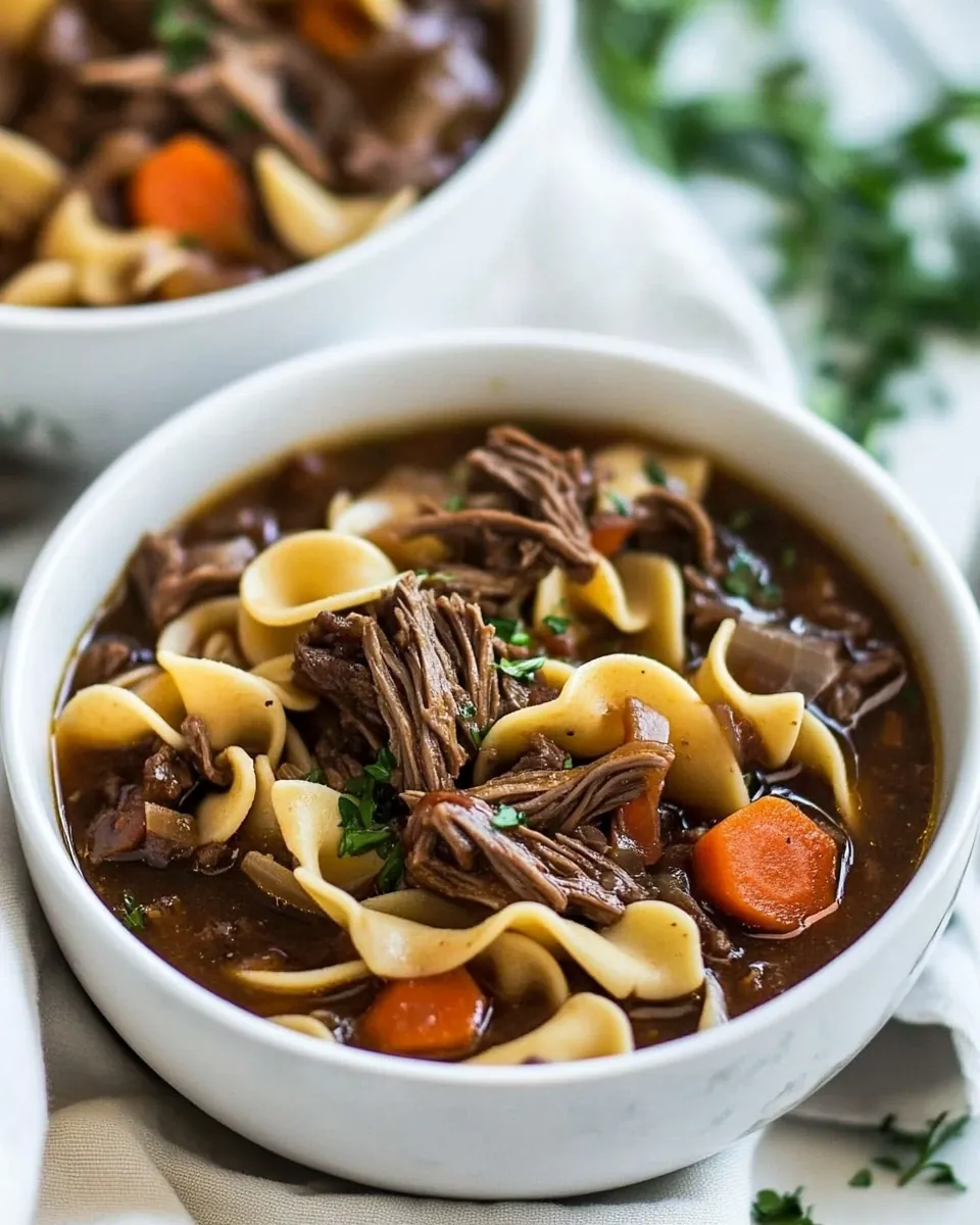 Crock Pot Beef and Noodle Soup
