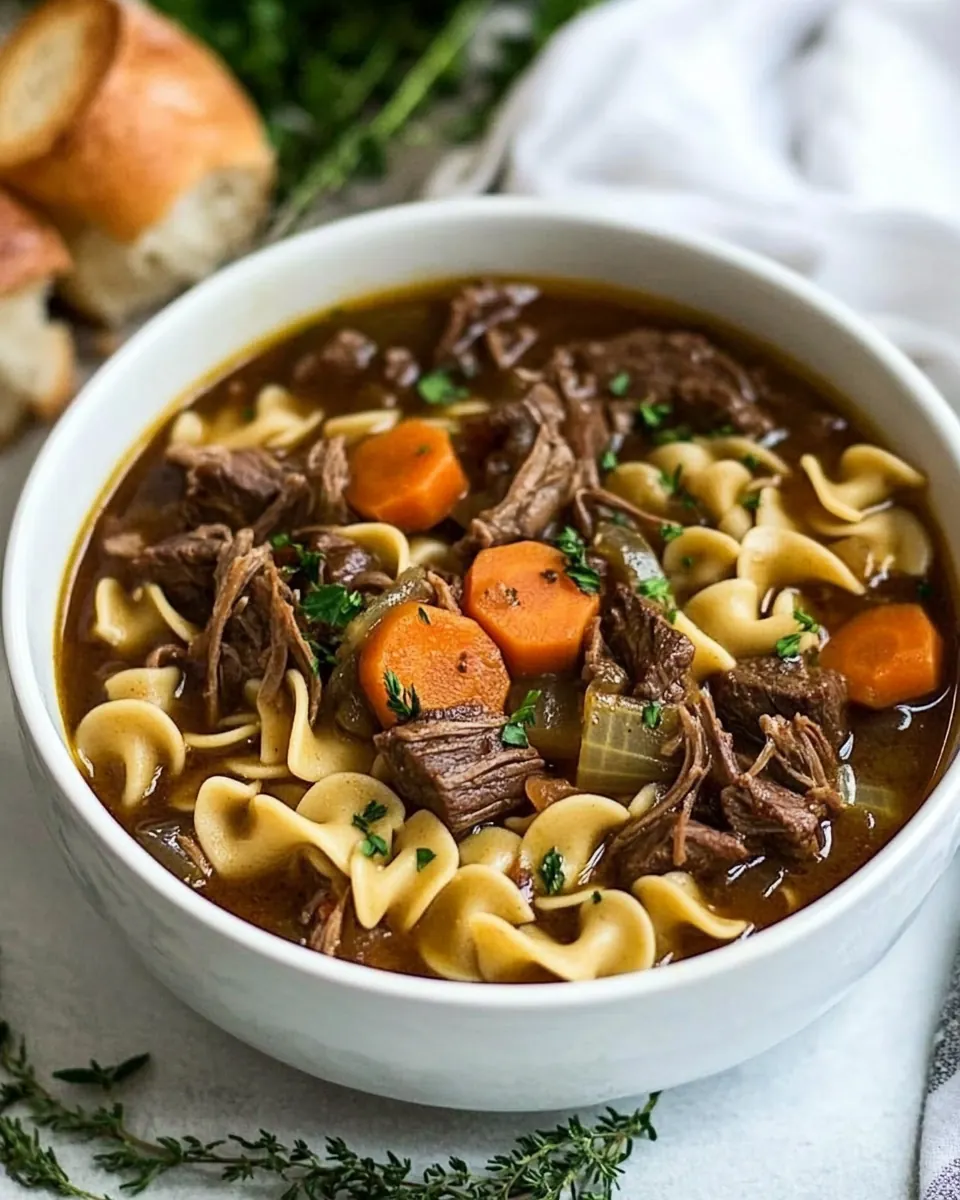 Crock Pot Beef and Noodle Soup