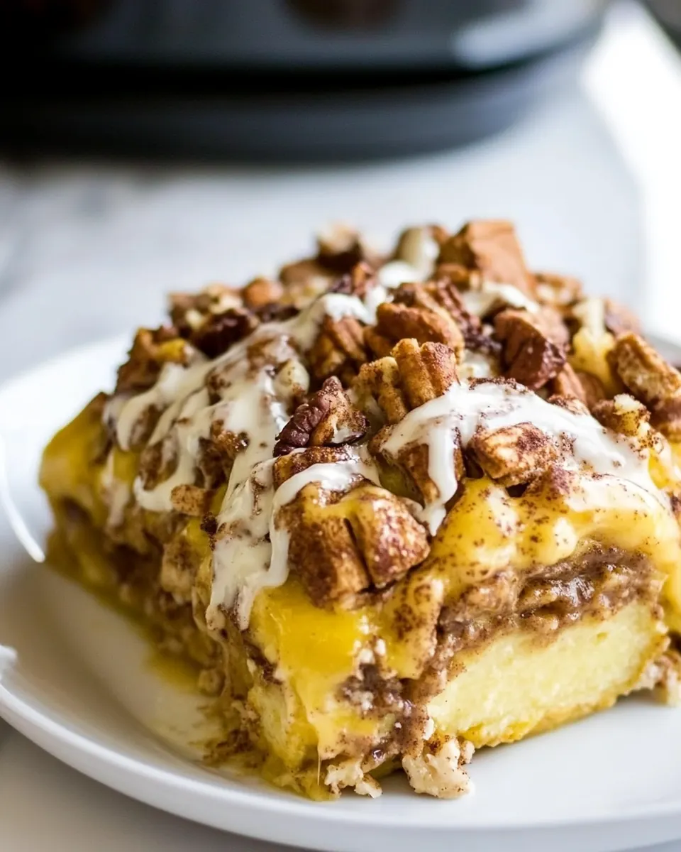 Crock Pot Cinnamon Roll Casserole