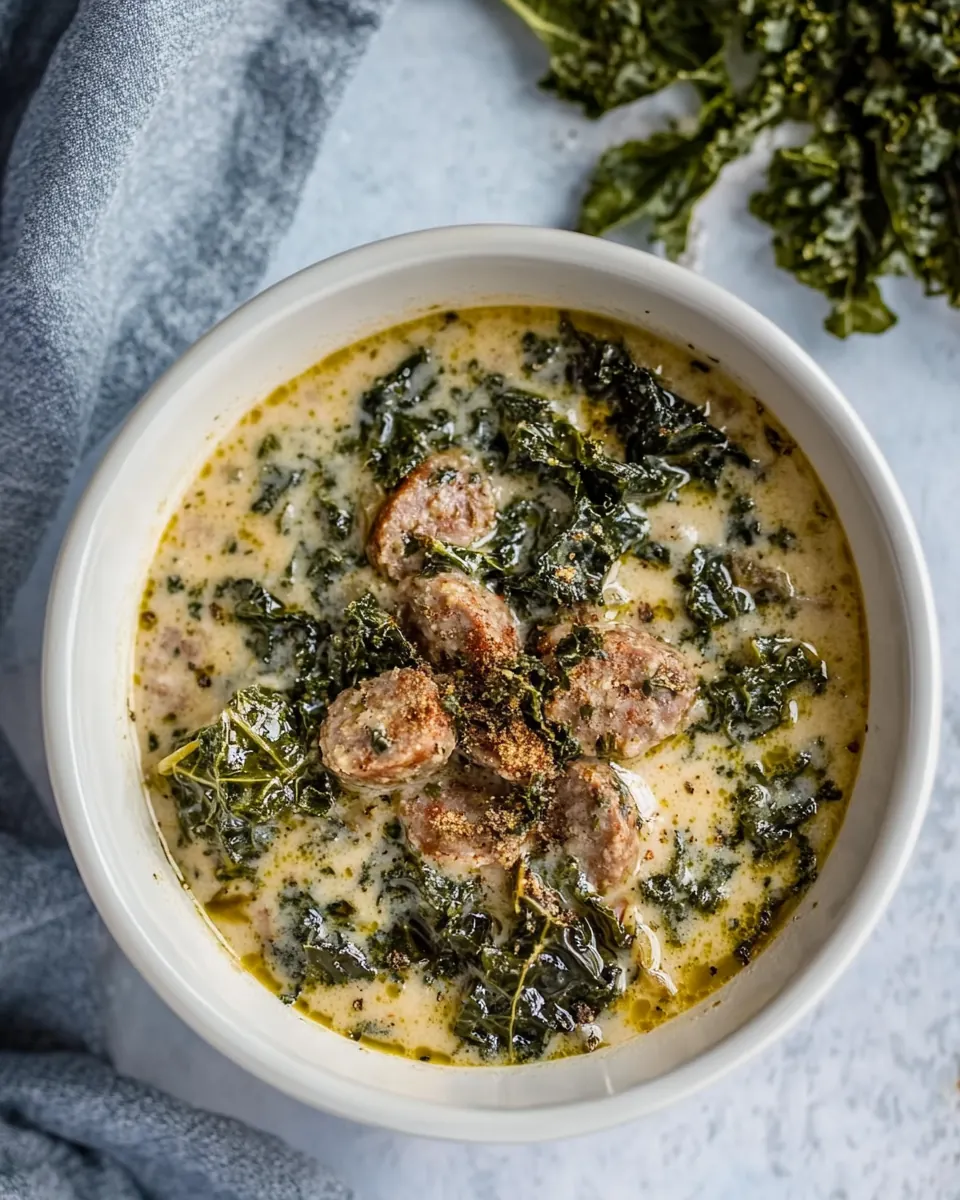 Crock Pot Creamy Kale Sausage Soup