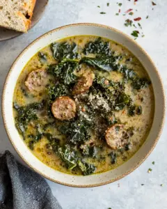 Crock Pot Creamy Kale Sausage Soup