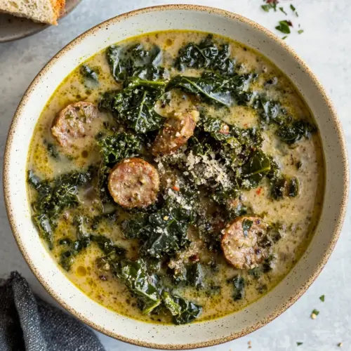 Crock Pot Creamy Kale Sausage Soup
