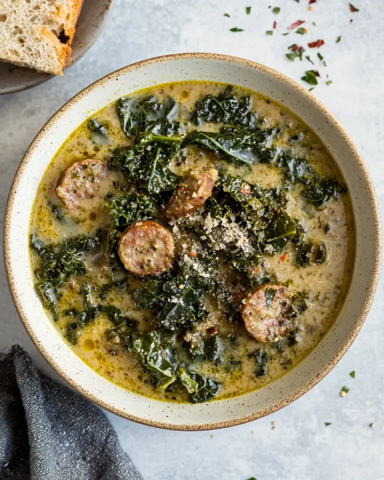 Crock Pot Creamy Kale Sausage Soup
